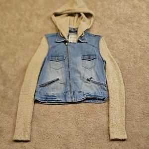 Billabong Blue Denim Jacket with Cream Knit